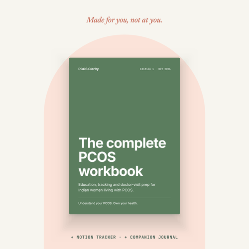 PCOS Clarity Complete Bundle: Workbook + Notion Tracker + Companion Journal (Made for Indian Women)
